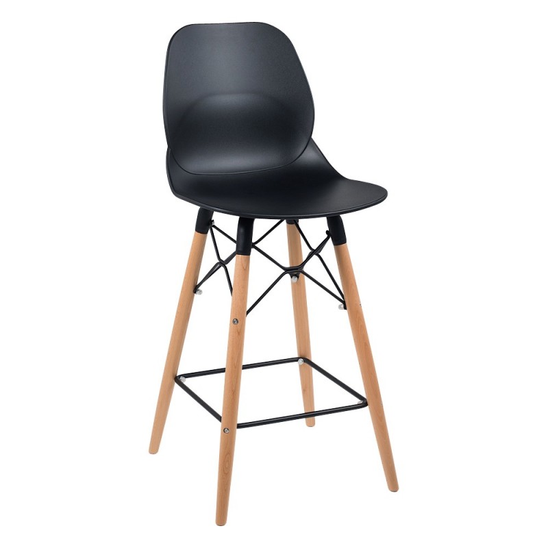 Tabouret snack en polypropylène et bois - Victoire Tabouret snack en polypropylène et bois - Victoire