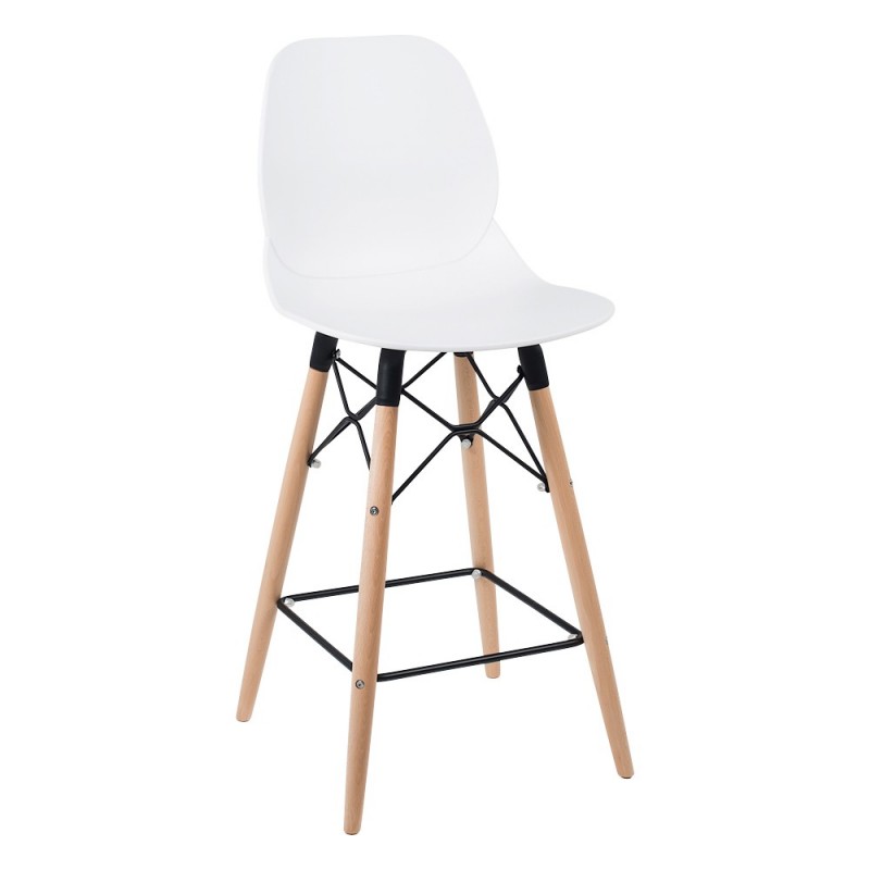 Tabouret snack en polypropylène et bois - Victoire Tabouret snack en polypropylène et bois - Victoire