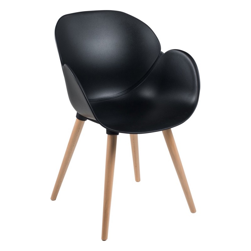 Fauteuil polypropylène et bois Victoire