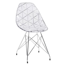 Chaise structure métal, assise plexi Prisma