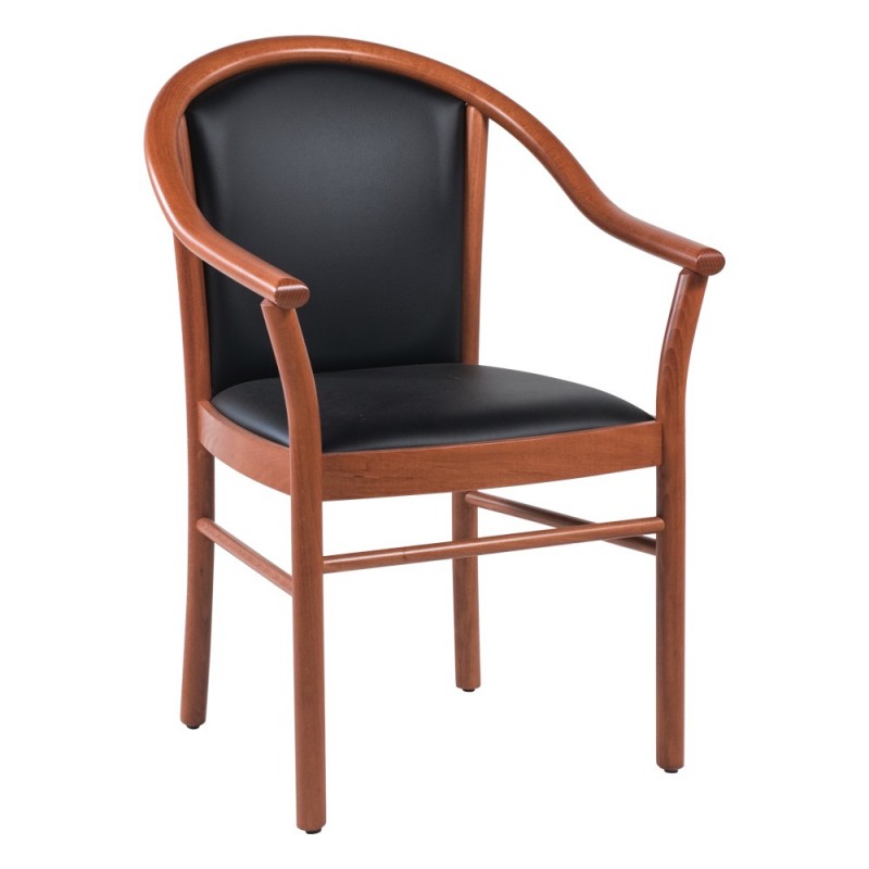 Fauteuil structure bois et dos garni Fauteuil structure bois et dos garni