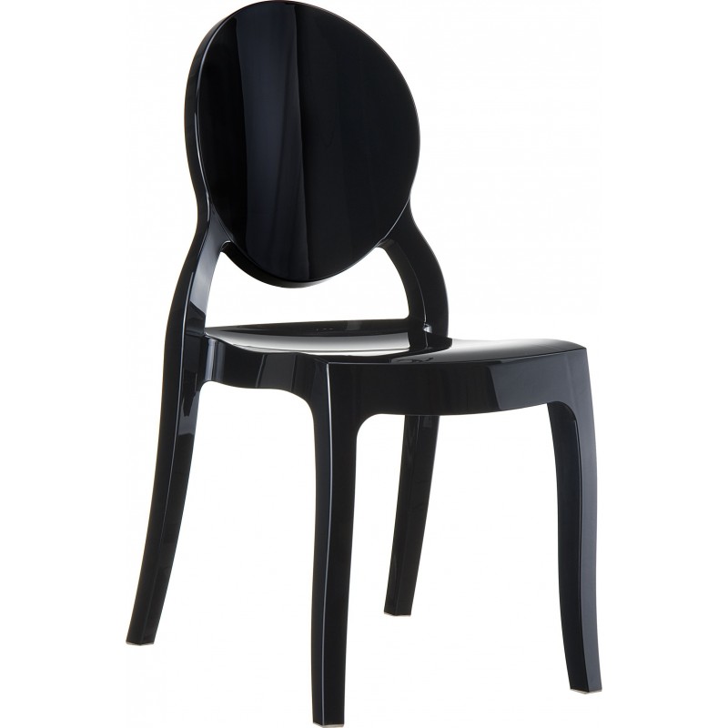Chaise en plexi opaque Elizabeth Laqué Noir