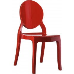 Chaise en plexi opaque Elizabeth Laqué Rouge